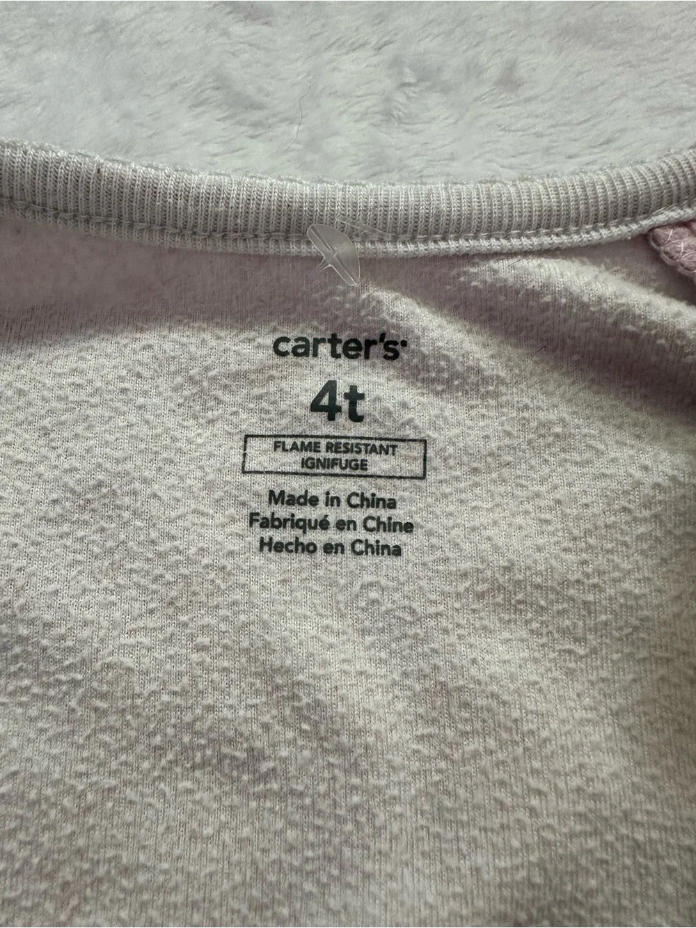 Carter’s Bear Fleece Footed Pajamas Pink Toddler Girls Size 4T